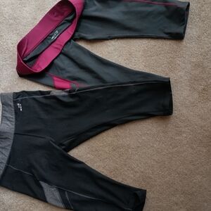 Black and Burgundy Athletic Leggings. 2 Leggings. BCG/Medium